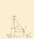 Kirche mit Blitzableiter - Zeichnung F.F. Wolffs in Brief an G.C. Lichtenberg. Brief Nr. 1108. G.C. Lichtenberg Briefwechsel, Bd. II. Hg. v. Ullrich Joost und Albrecht Schï¿½ne.
